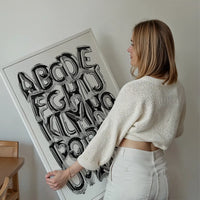 Foil Balloons Alphabet Educational Chrome Silver Print