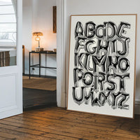 Foil Balloons Alphabet Educational Chrome Silver Print