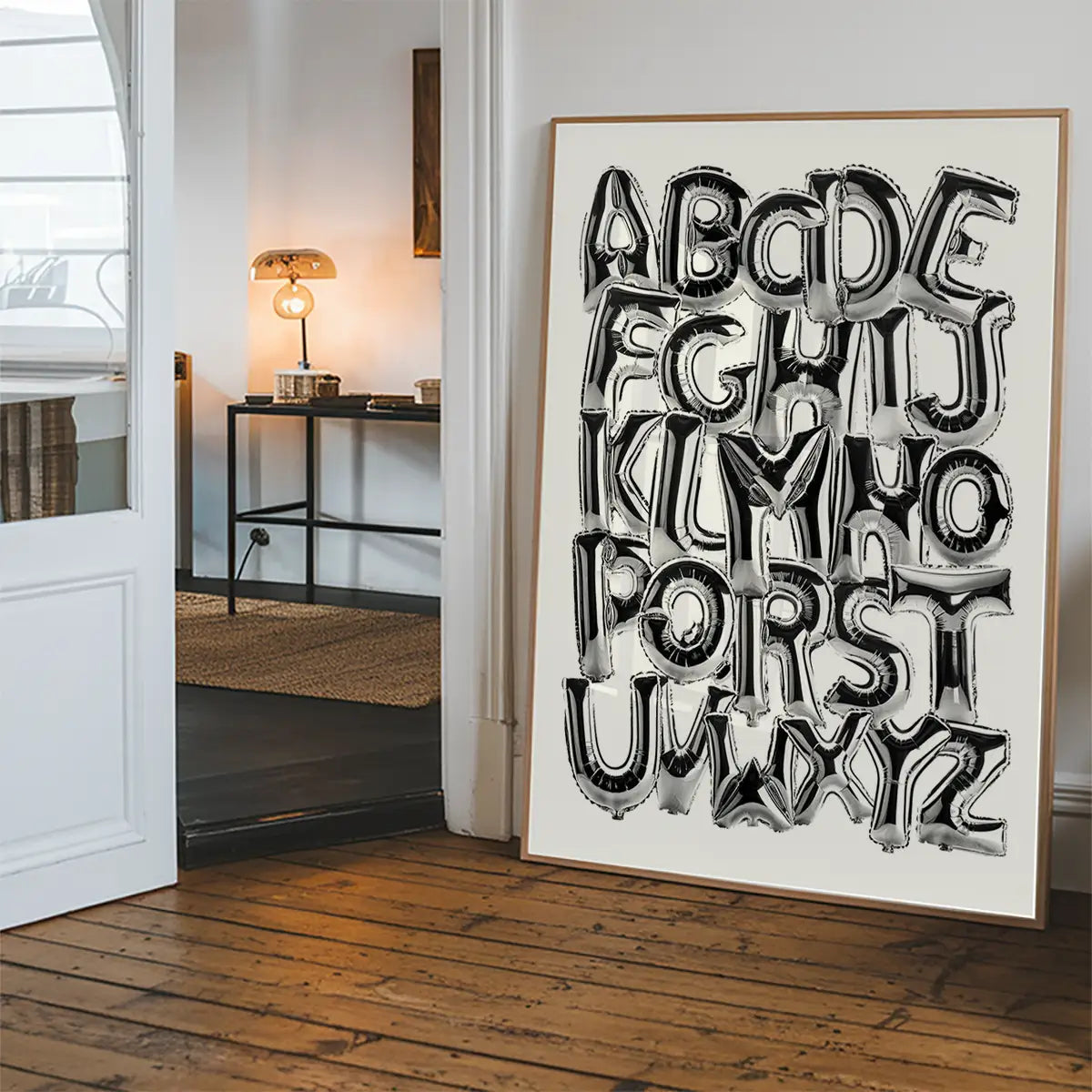 Foil Balloons Alphabet Educational Chrome Silver Print