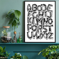 Foil Balloons Alphabet Educational Chrome Silver Print