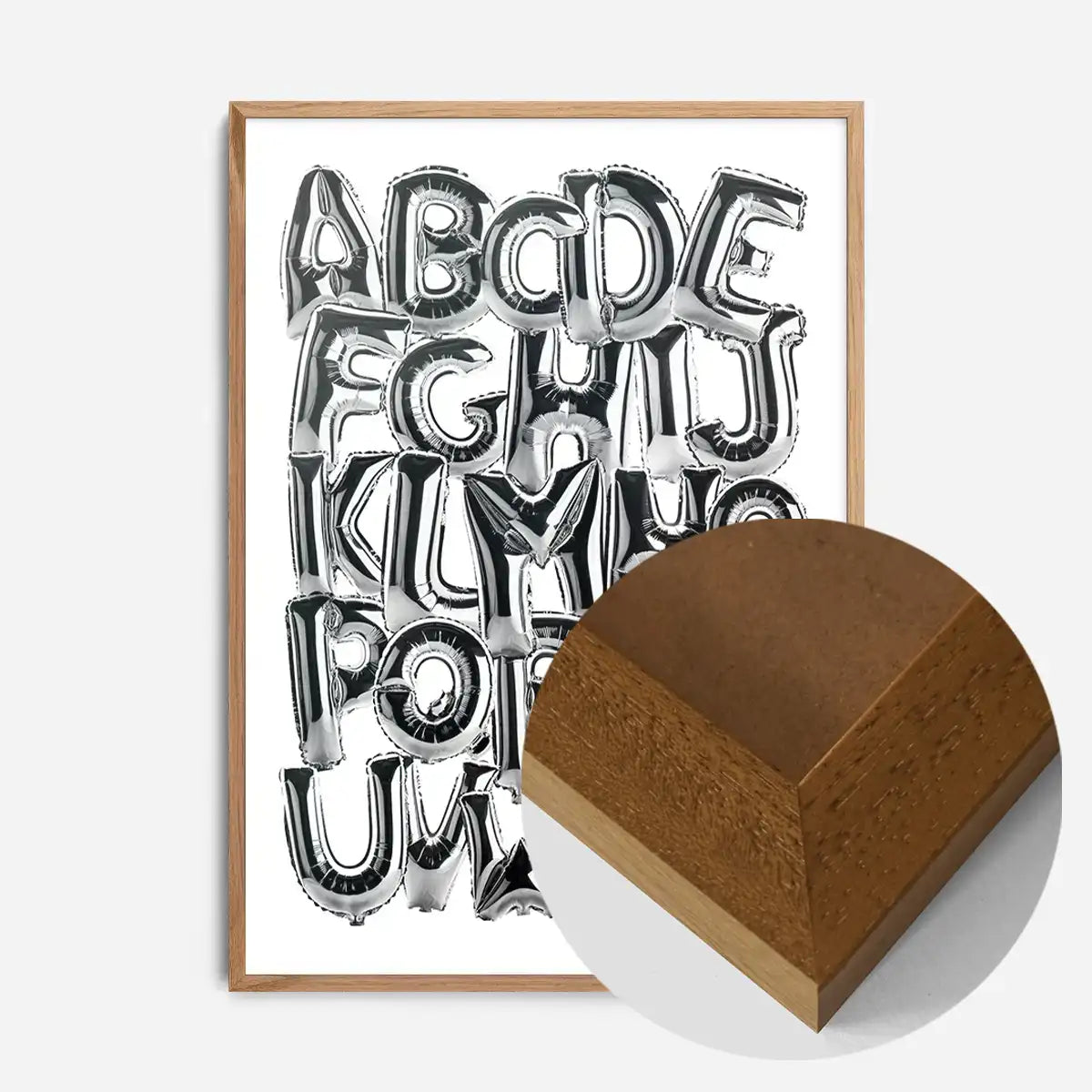 Foil Balloons Alphabet Educational Chrome Silver Print