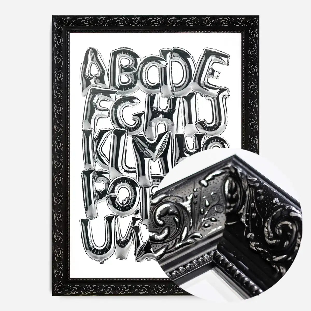 Foil Balloons Alphabet Educational Chrome Silver Print