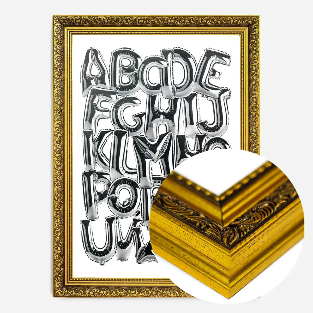 Foil Balloons Alphabet Educational Chrome Silver Print