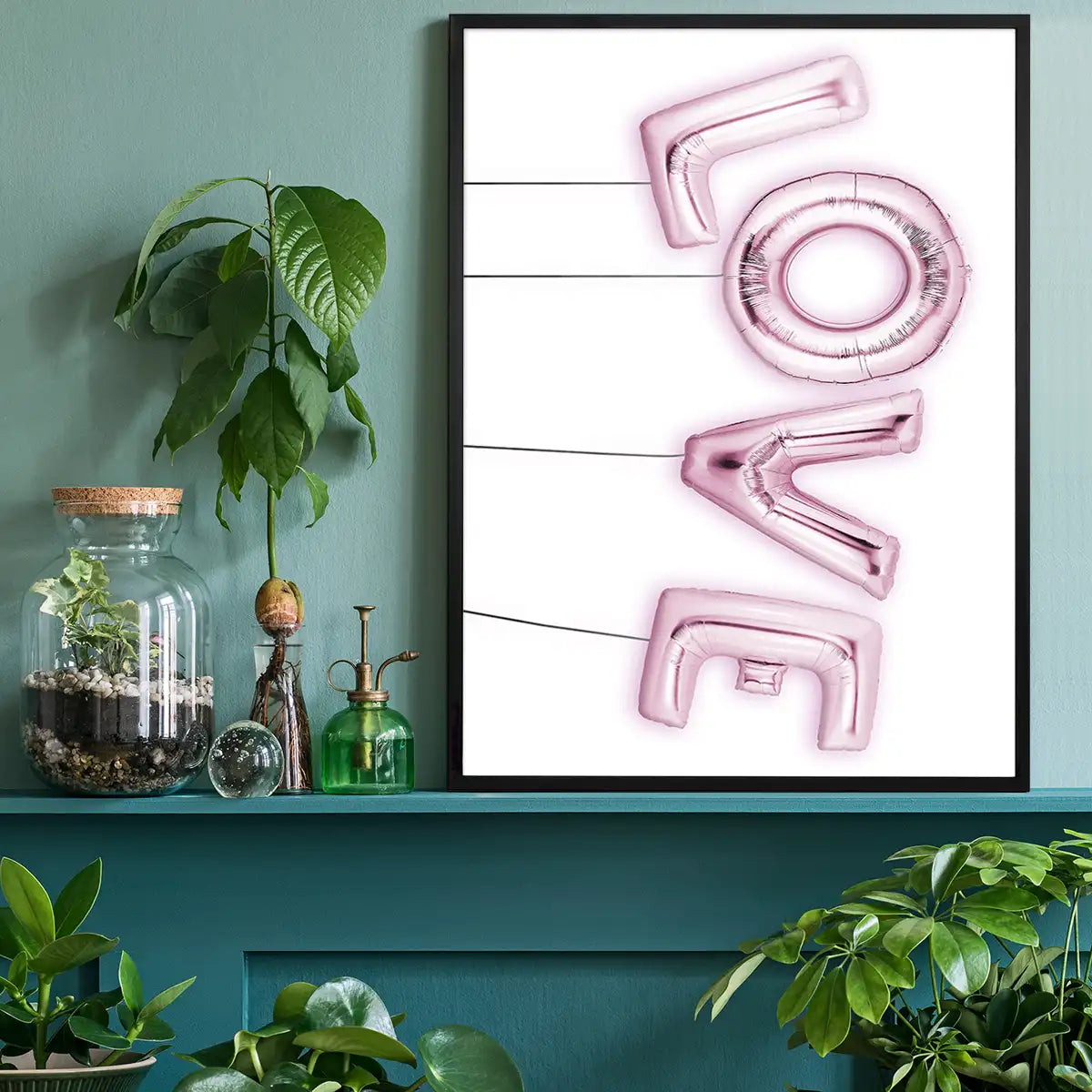 Love Pink Foil Party Balloons Print