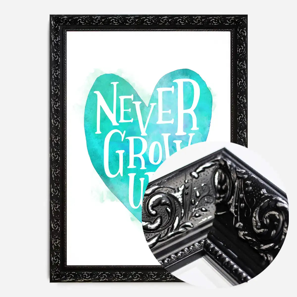 Never Grow Up Heart Type Blue Print