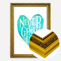 Never Grow Up Heart Type Blue Print