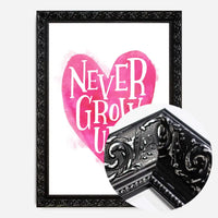 Never Grow Up Heart Type Pink Print