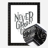 Never Grow Up Heart Type White Print