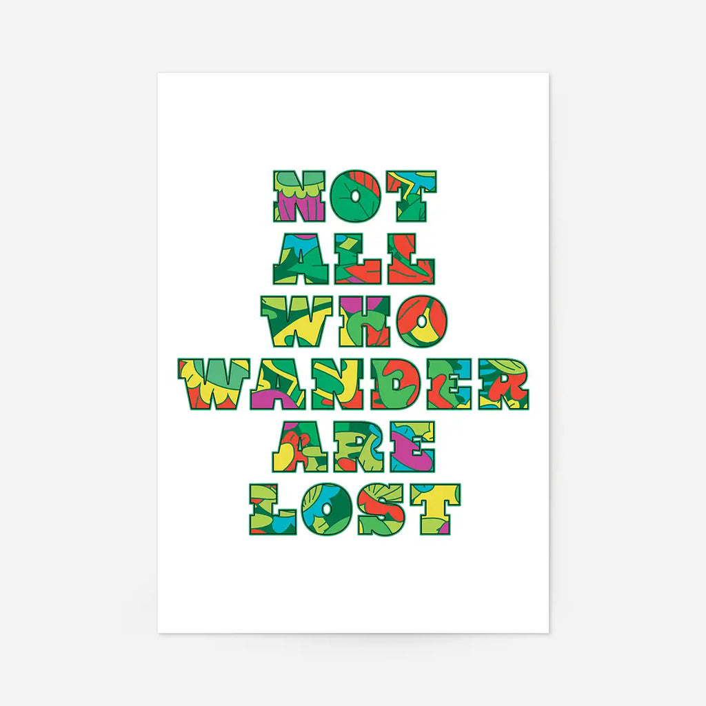 Not All Who Wander Pattern Slogan Print