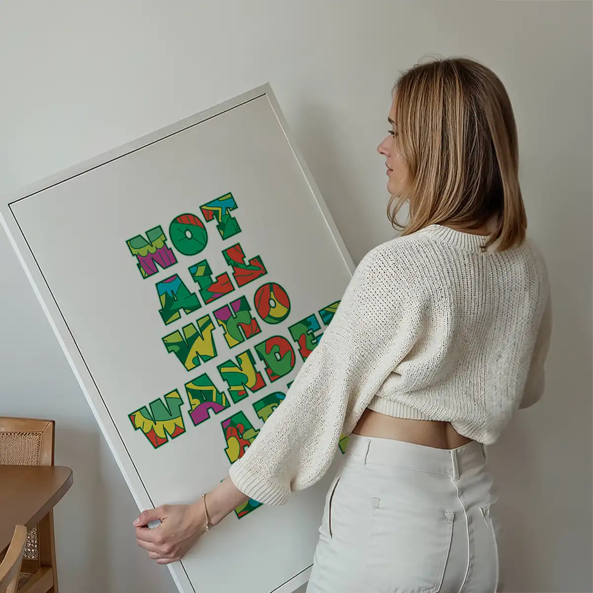 Not All Who Wander Pattern Slogan Print