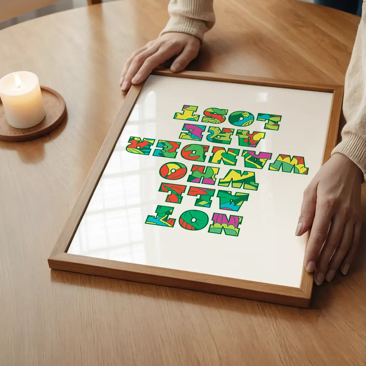 Not All Who Wander Pattern Slogan Print