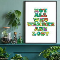 Not All Who Wander Pattern Slogan Print