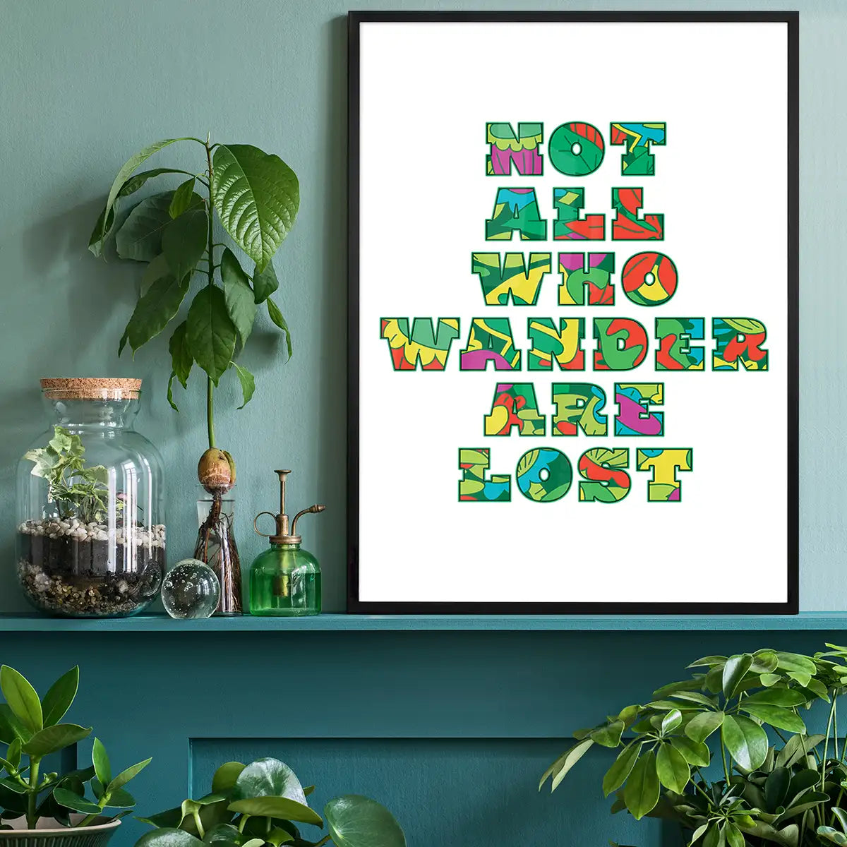 Not All Who Wander Pattern Slogan Print