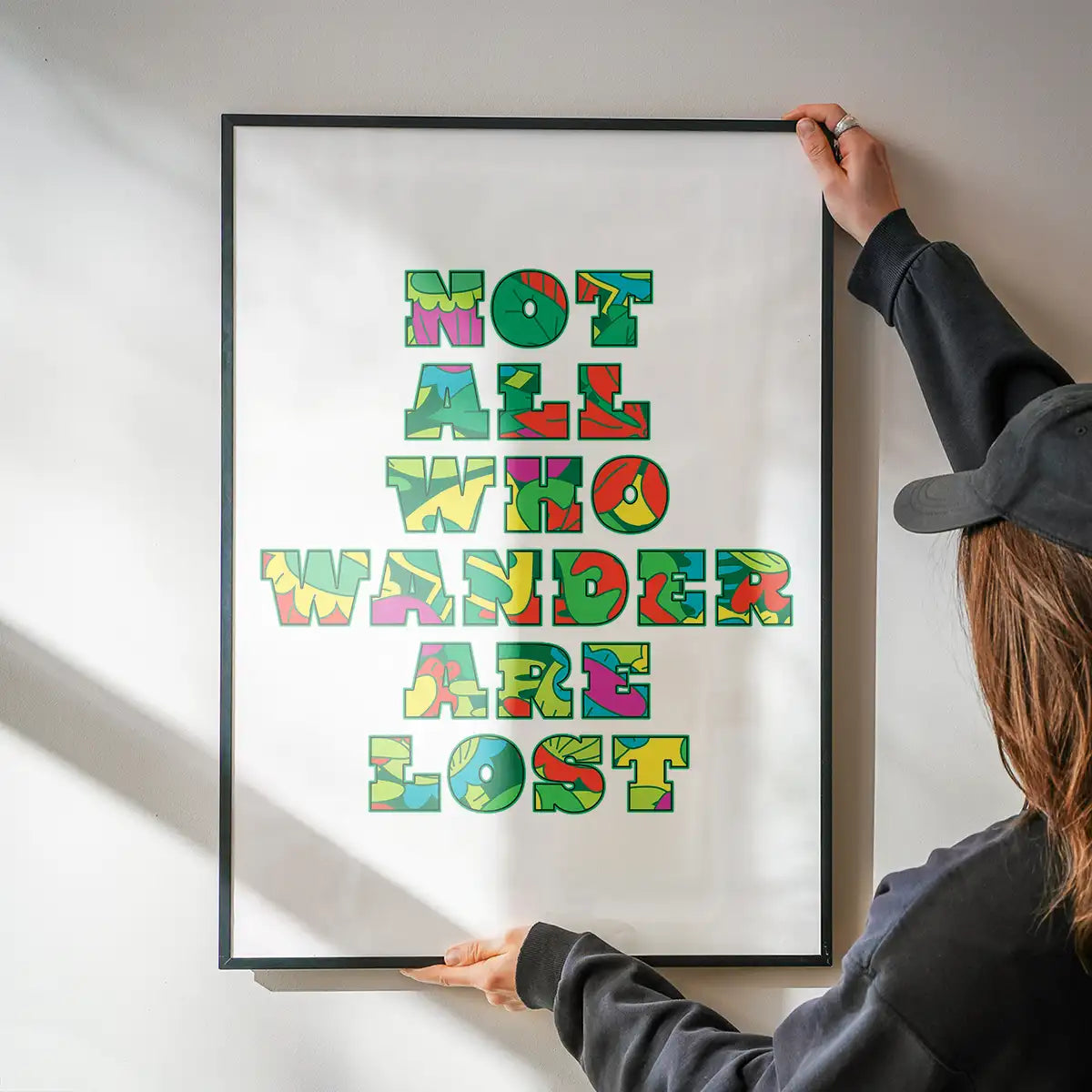 Not All Who Wander Pattern Slogan Print