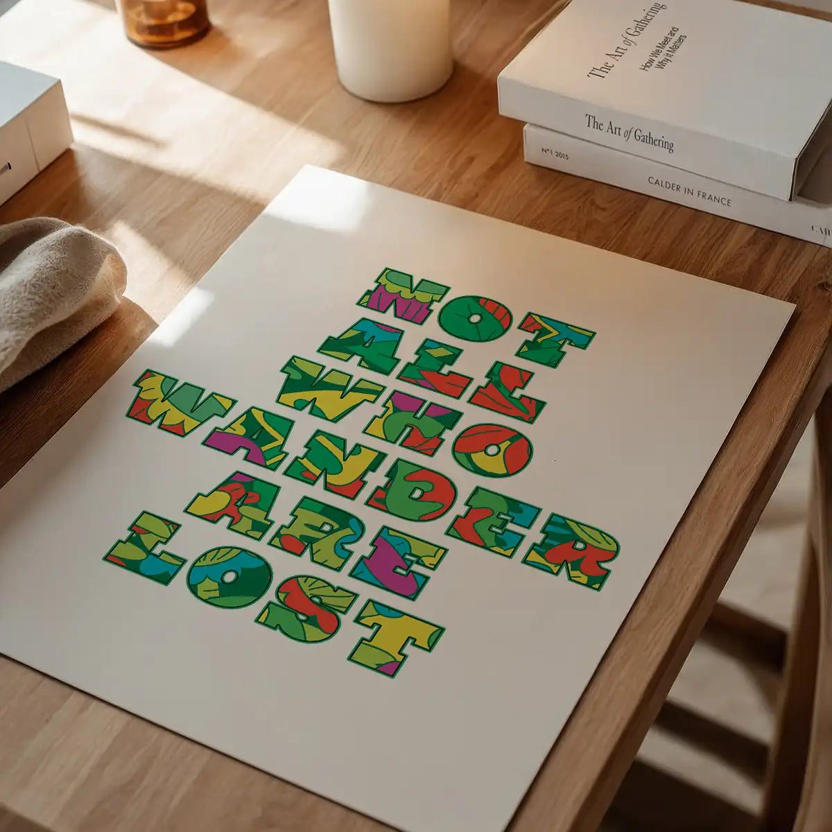 Not All Who Wander Pattern Slogan Print