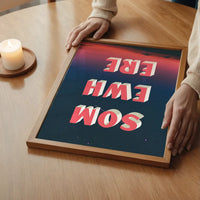 Somewhere Typography Sunset Print