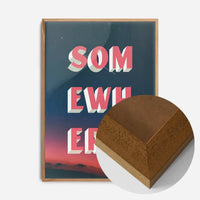 Somewhere Typography Sunset Print