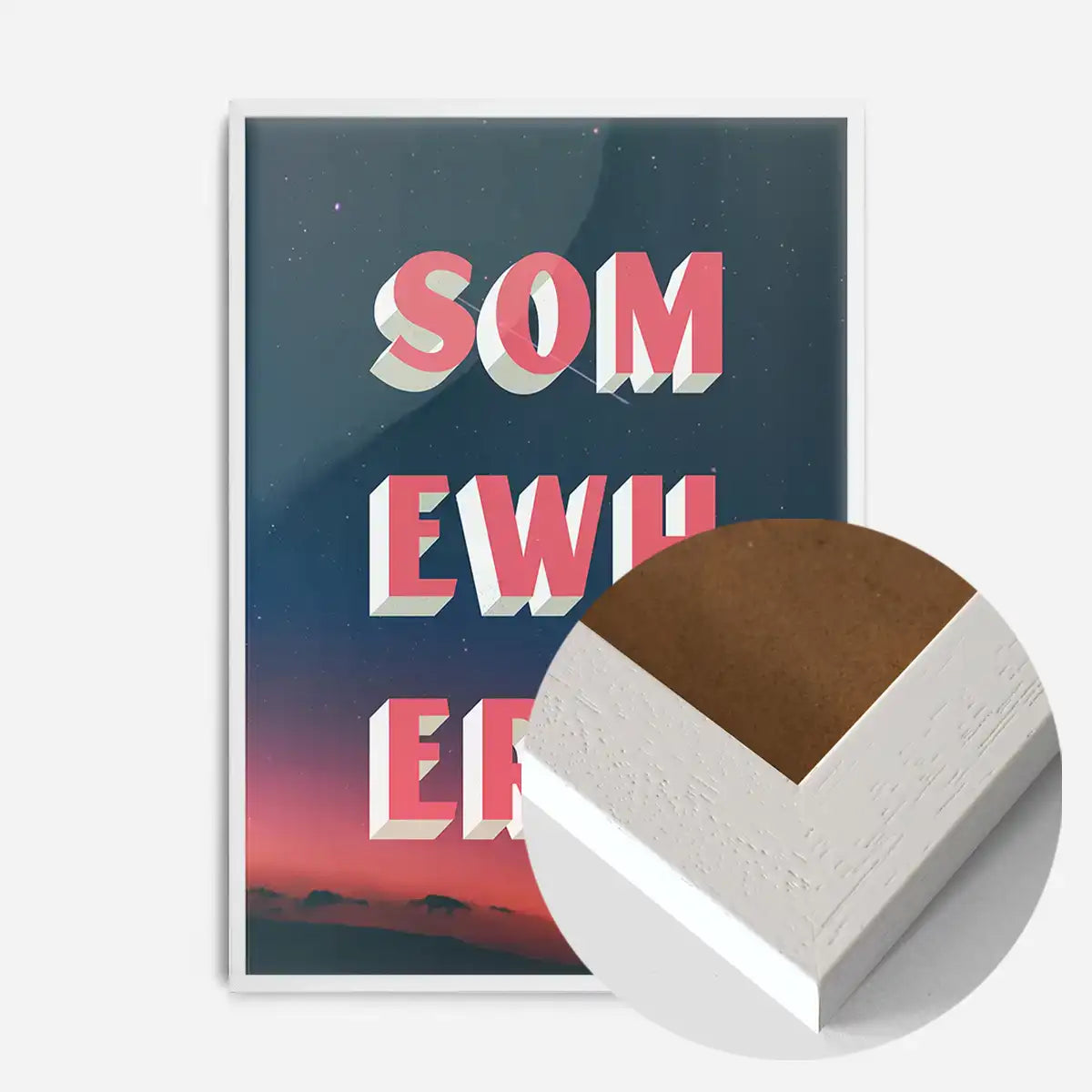 Somewhere Typography Sunset Print