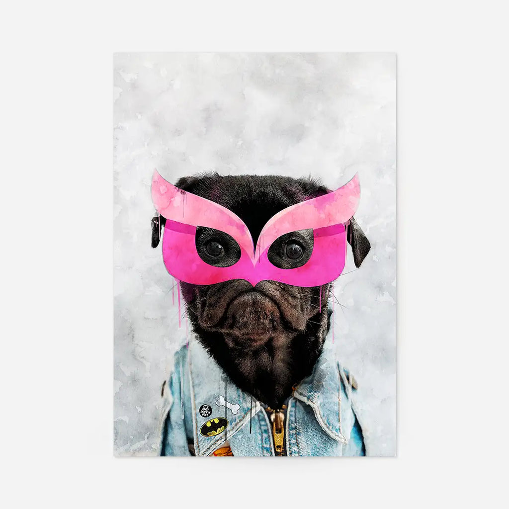 Super Pug Puppy Little Heroes Animal Print