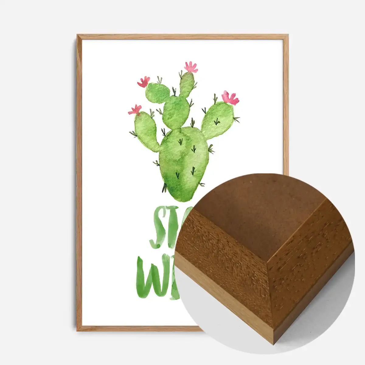 Stay Wild Cactus Watercolour Quote Print