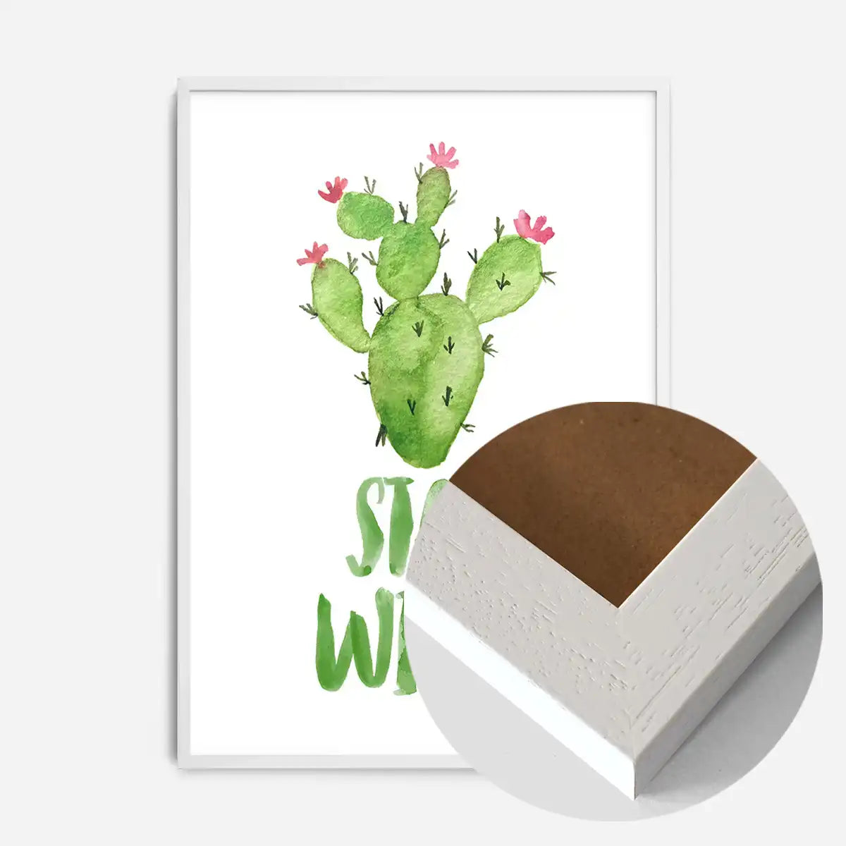 Stay Wild Cactus Watercolour Quote Print