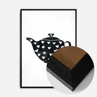Teapot Silhouette Hearts Print