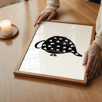 Teapot Silhouette Hearts Print