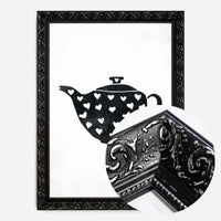 Teapot Silhouette Hearts Print