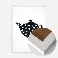 Teapot Silhouette Hearts Print