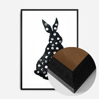 Bunny Rabbit Silhouette Polkadot Print
