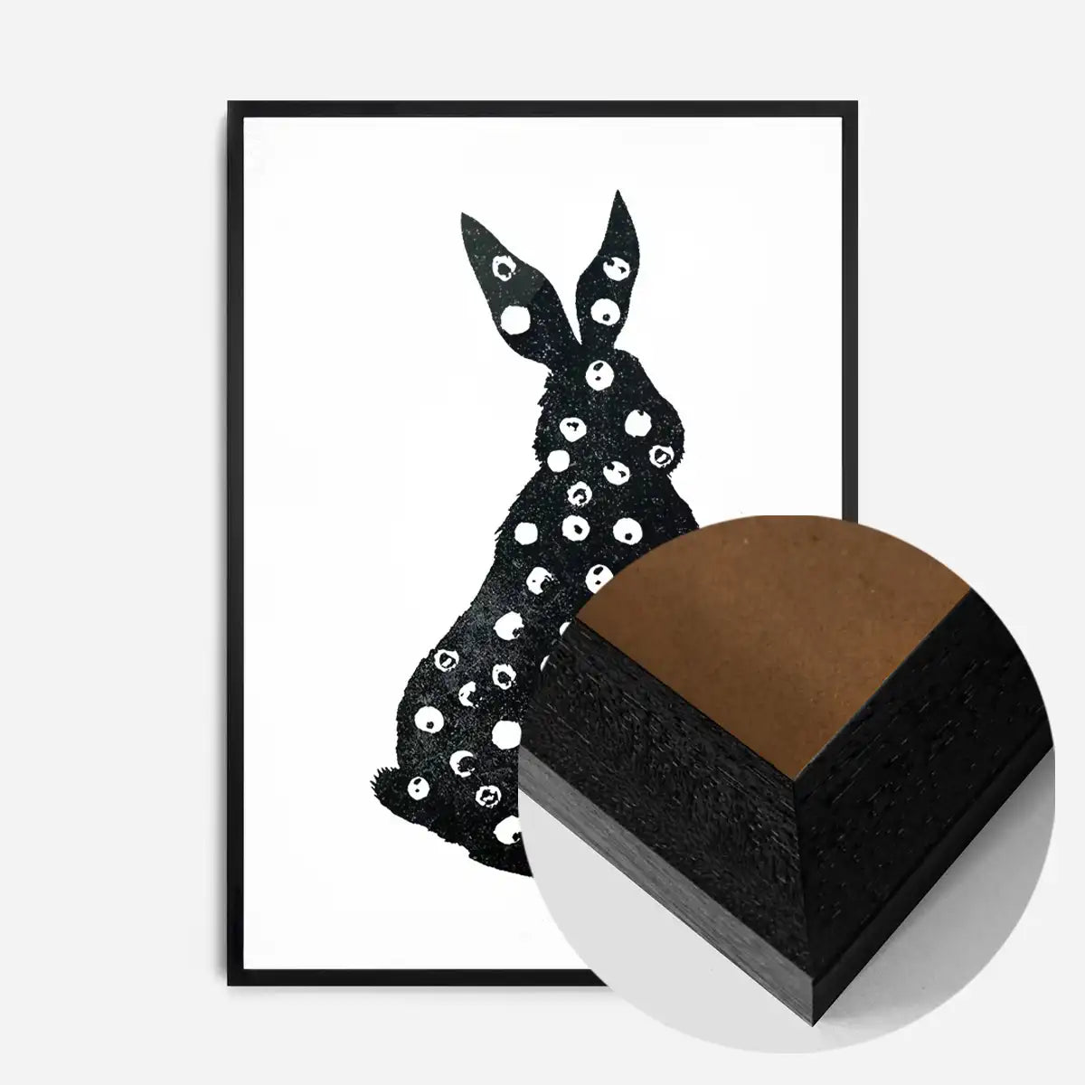 Bunny Rabbit Silhouette Polkadot Print