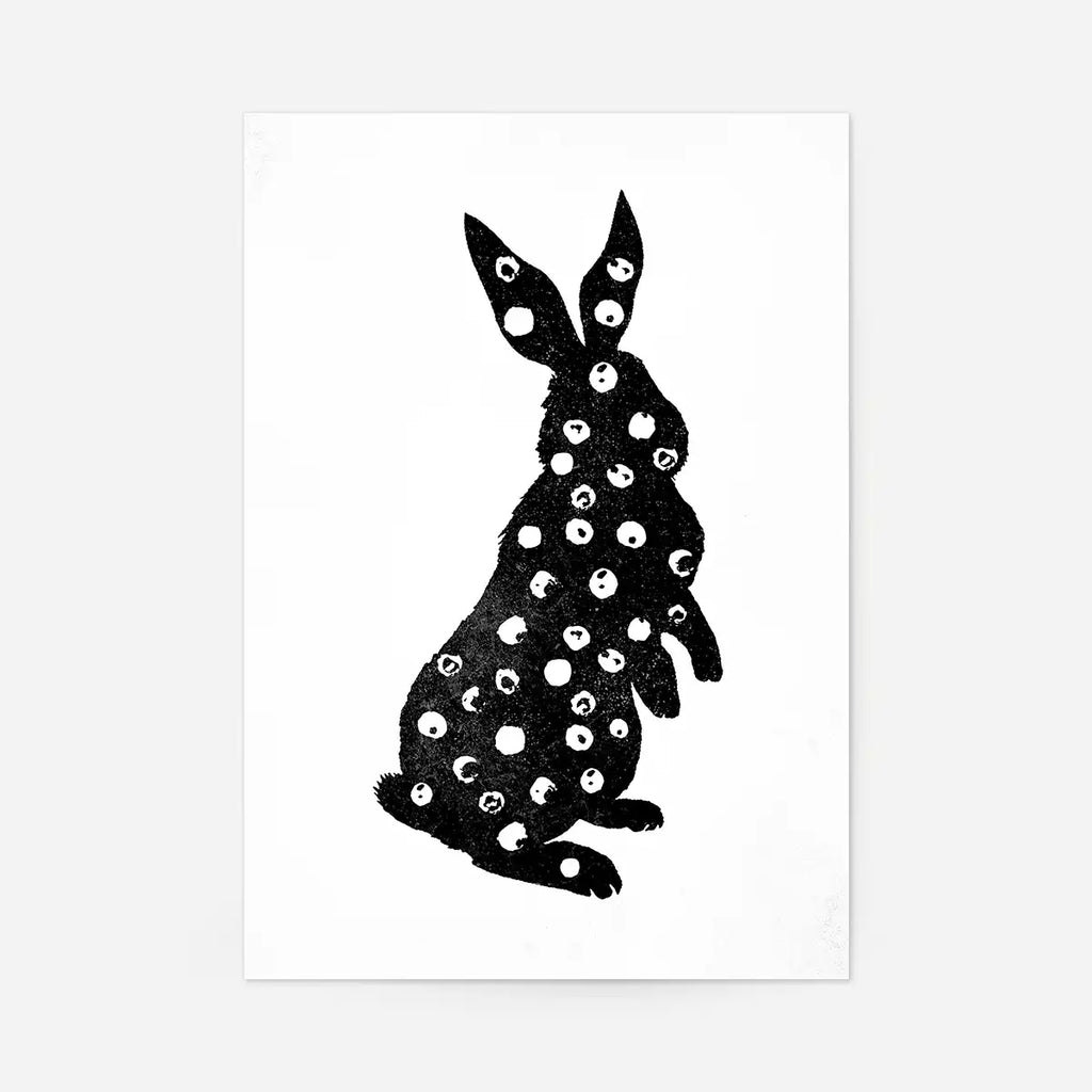 Bunny Rabbit Silhouette Polkadot Print