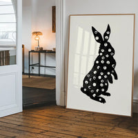Bunny Rabbit Silhouette Polkadot Print