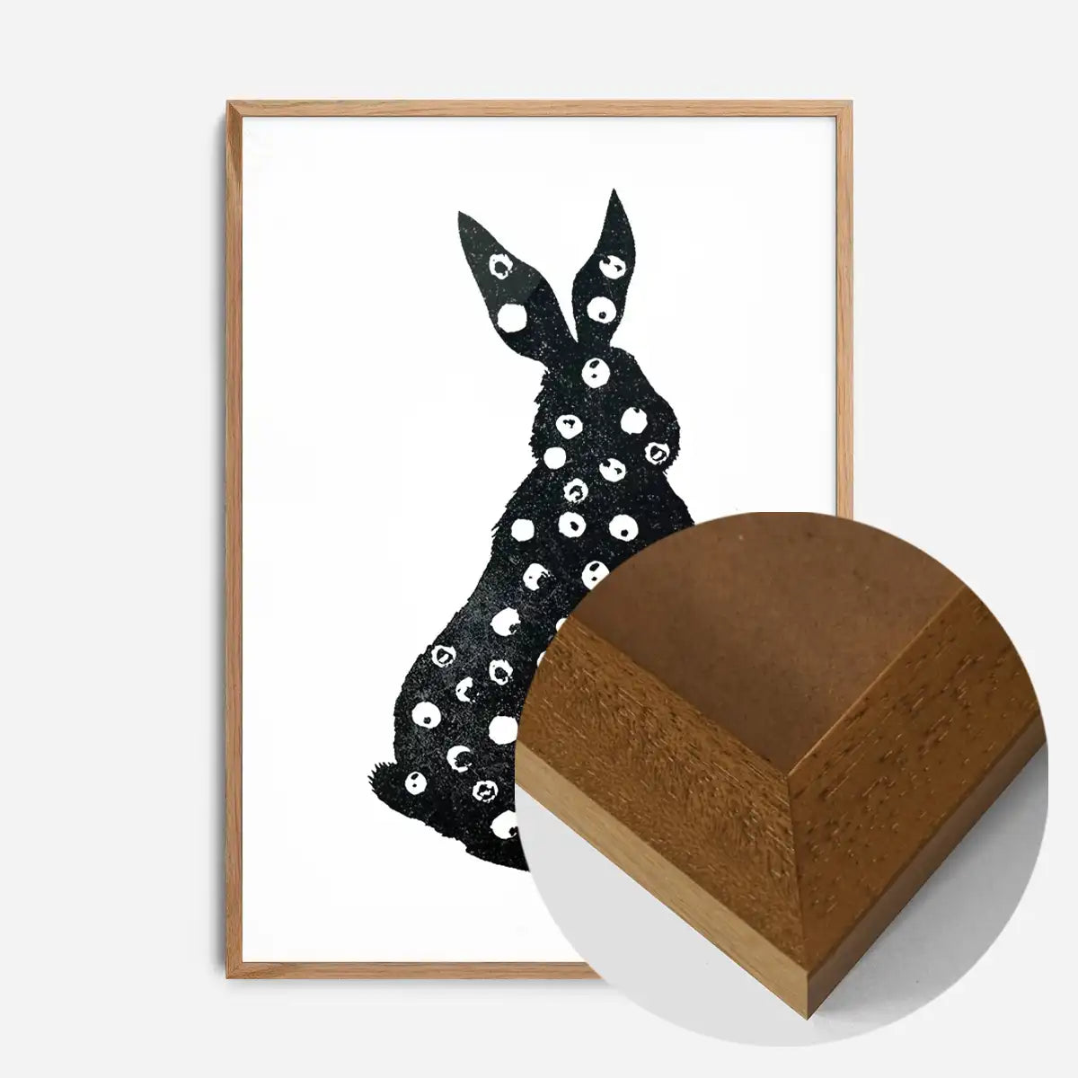 Bunny Rabbit Silhouette Polkadot Print