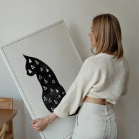 Cat Silhouette Triangles Print