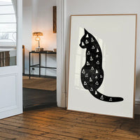 Cat Silhouette Triangles Print