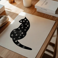 Cat Silhouette Triangles Print
