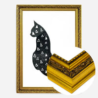 Cat Silhouette Triangles Print