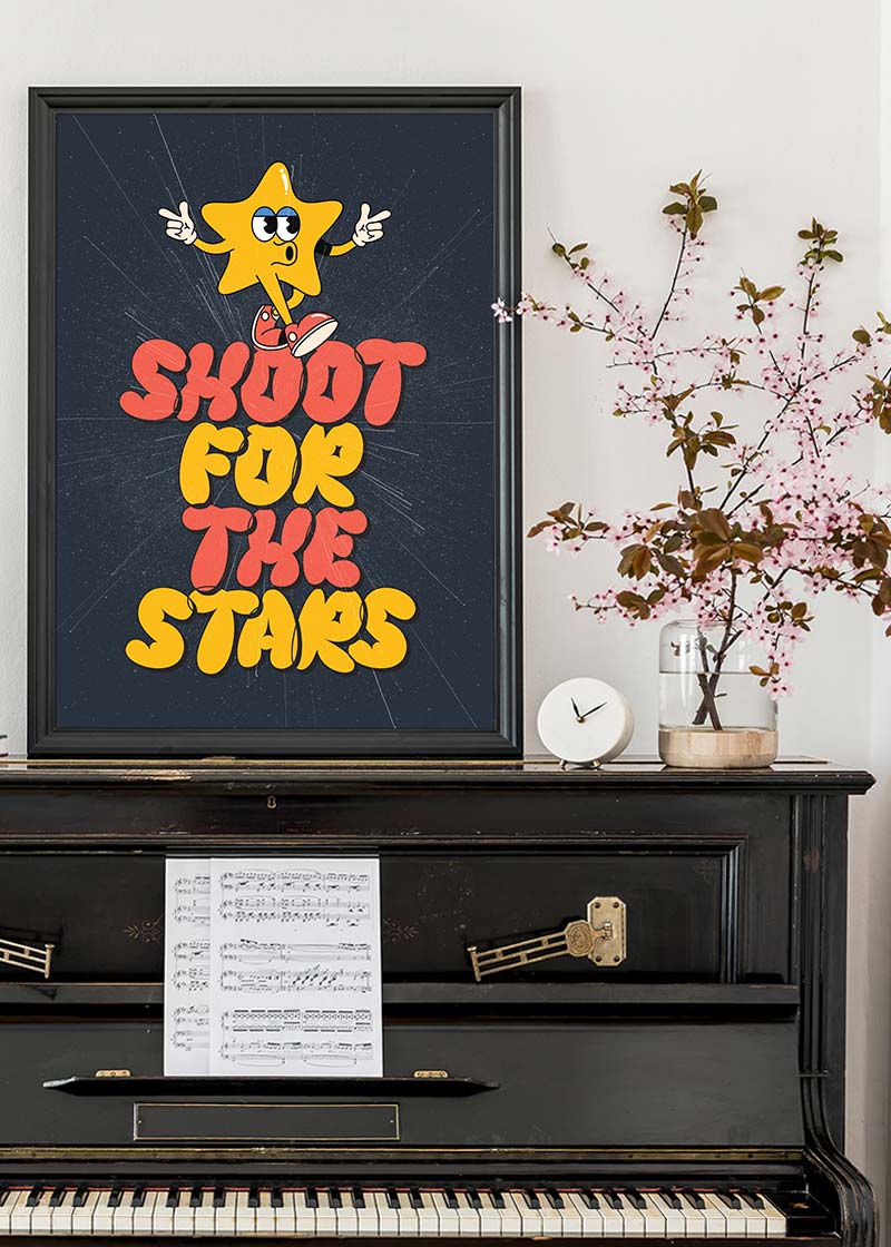 Shoot For The Stars Kids Quote Print