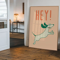 Hey Dog Funny Kids Print