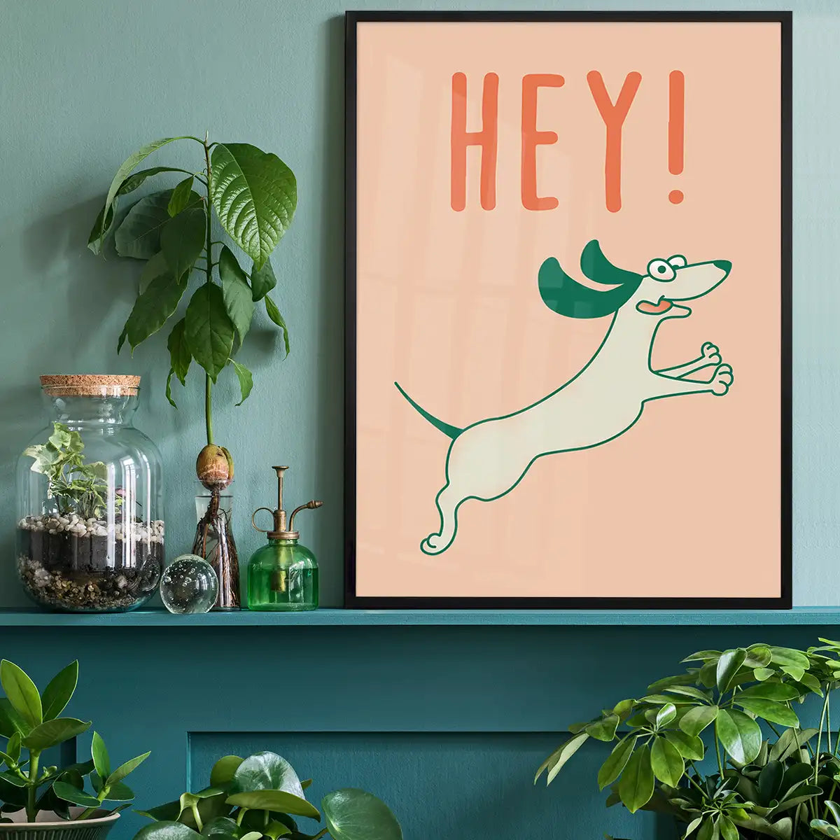 Hey Dog Funny Kids Print