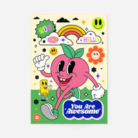 You Are Awesome Neon Type Print