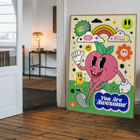 You Are Awesome Neon Type Print