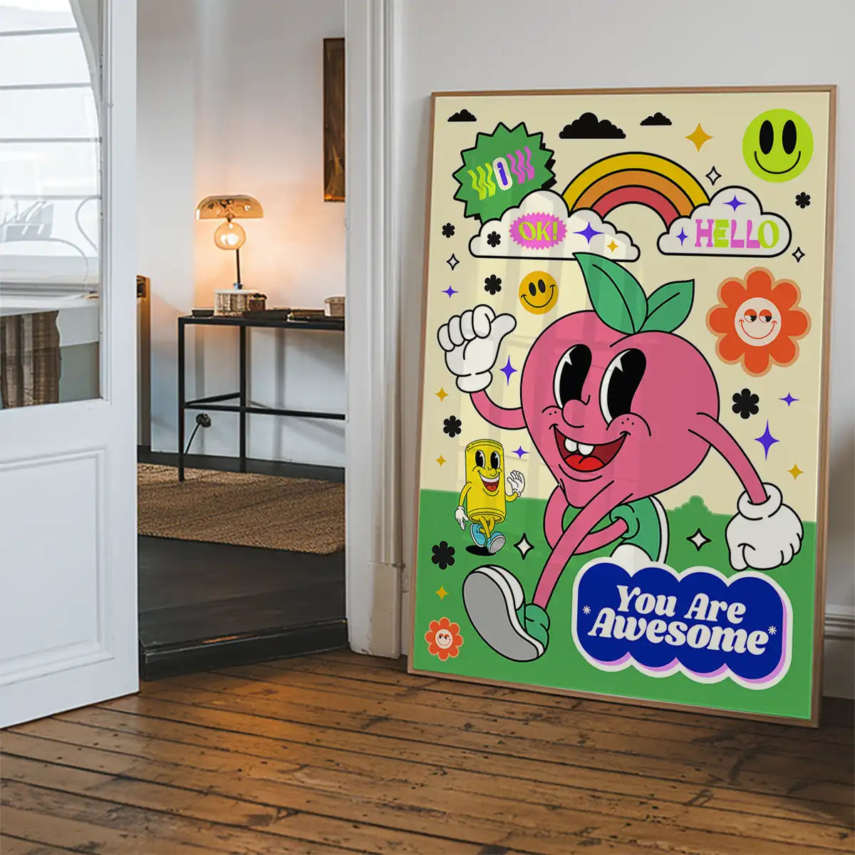 You Are Awesome Neon Type Print