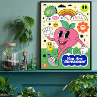 You Are Awesome Neon Type Print