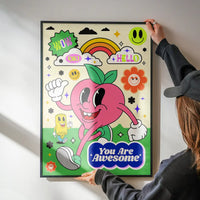 You Are Awesome Neon Type Print