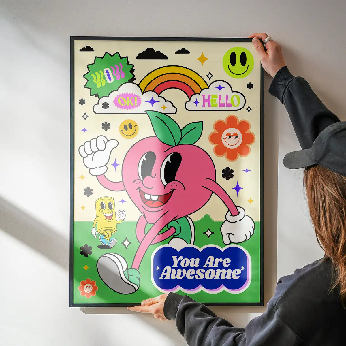 You Are Awesome Neon Type Print
