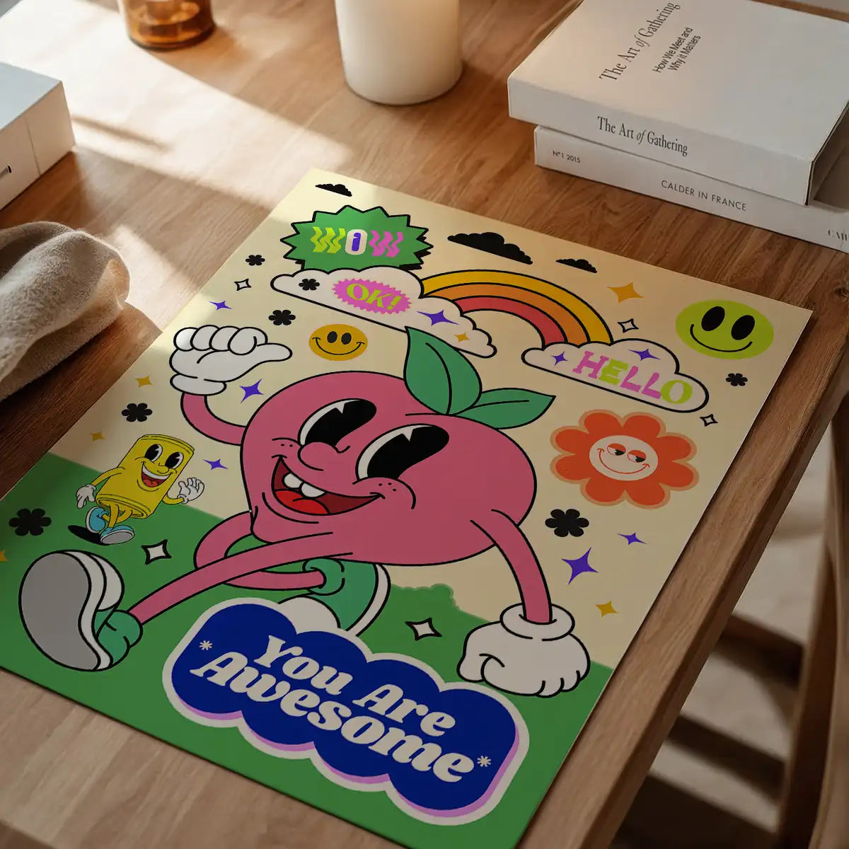 You Are Awesome Neon Type Print