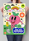 You Are Awesome Neon Type Print