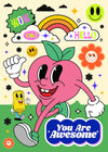 You Are Awesome Neon Type Print